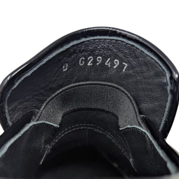 Chanel pointed toe loafers black leather chunky heel interlocking CC logo 36C - Picture 9 of 14